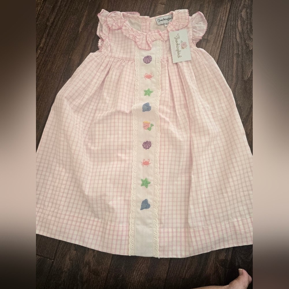 Sweet Dreams Pink Gingham Kids Dress Smockingbird NWT 4t seashell dress